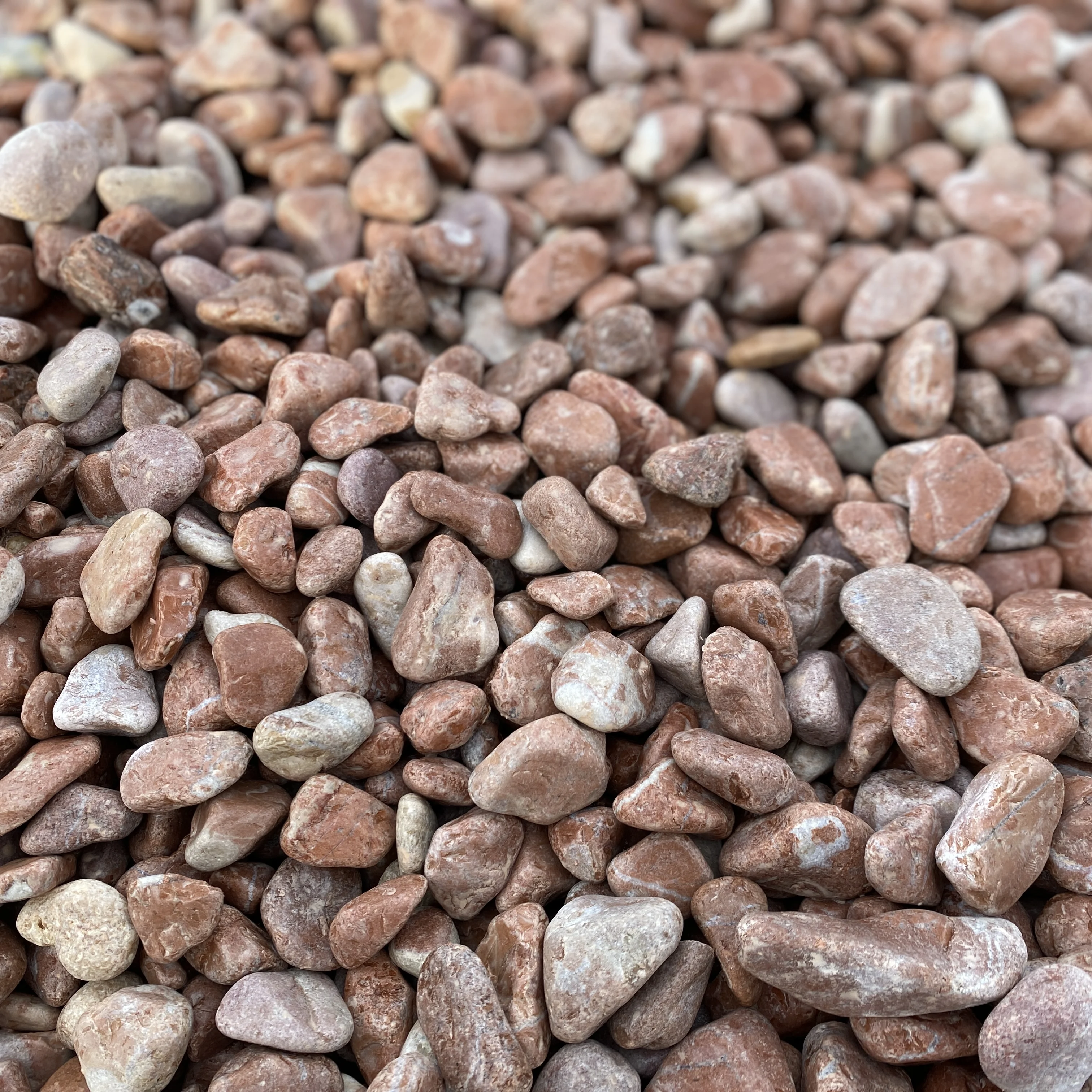 Red marble pebbles