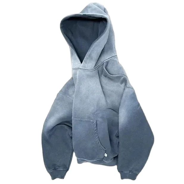 Custom Black Acid Washed Full Zip Up Vintage Distressed embroideryStone Washed Flared Sweatpants And Hoodie Set