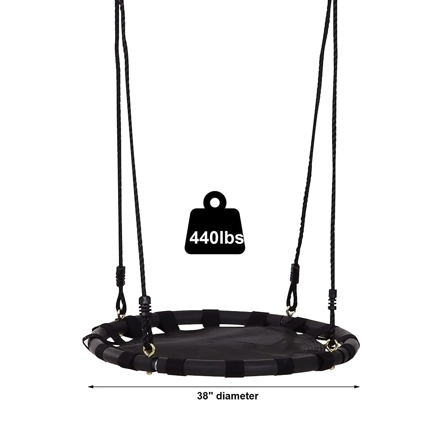 Buy 38 Inch Kids Round Mat Swing with Adjustable Hanging Ropes  Great for Tree Swing Set Backyard Playground Playroom