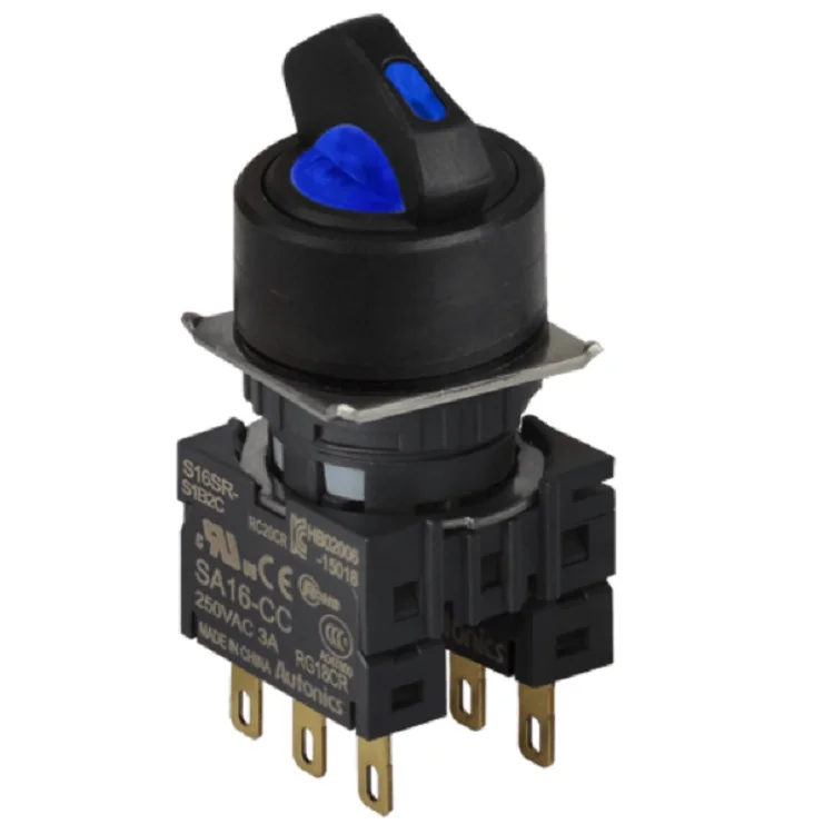 Autonics S16SR-S4B2C Водонепроницаемый 16 мм синий 3 позиции 2 way двухполюсный поворотный электрораспределительной коробкой многопозиционного переключателя