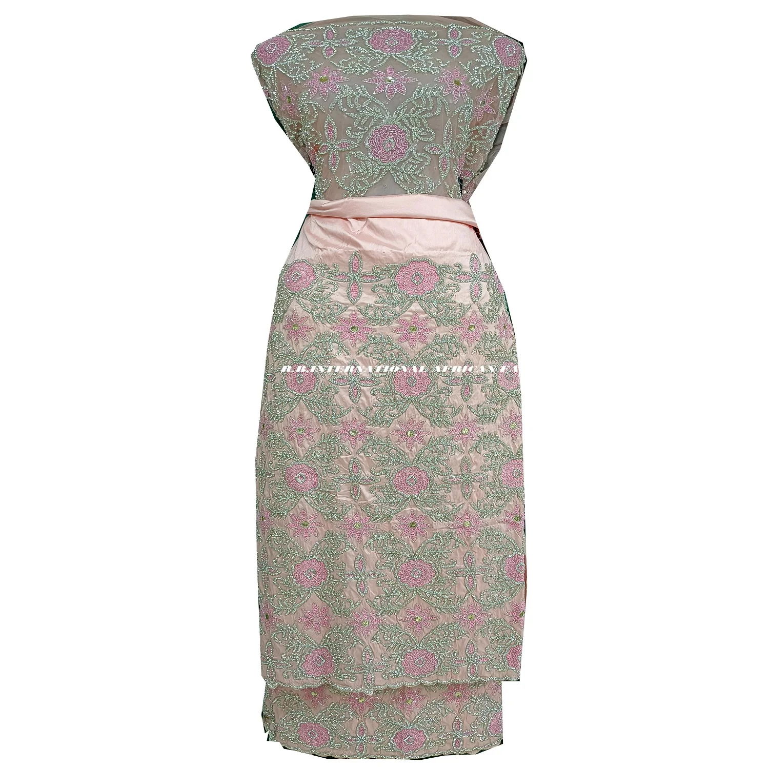 Heavily Beaded George Fabric   African George fabric