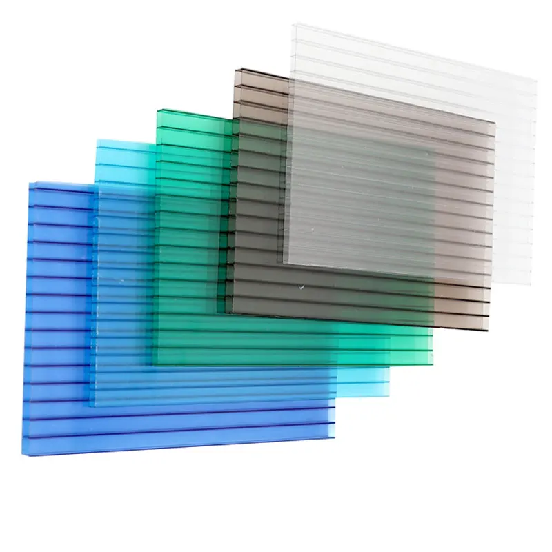 Transparent Support Custom Color Clear Polycarbone Smoked Multiwall Twin Wall Roof Sheet Hollow Greenhouse Panels Polycarbonate