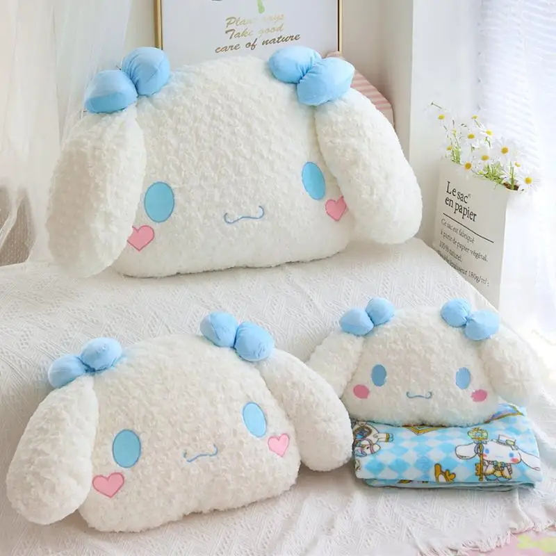 Sanrios Plush Long Pillow Cushion Kawaii My Melody Kuromi Anime Soft Toy Cinnamonroll Room Decor Birthday Gift