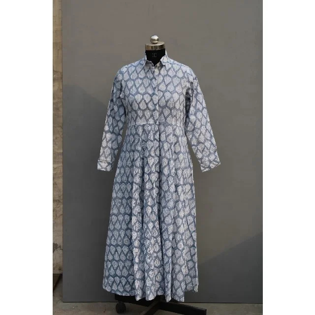 New Arrival Tunic Top Long Dress Ethnic Cotton Long Kurti For Women