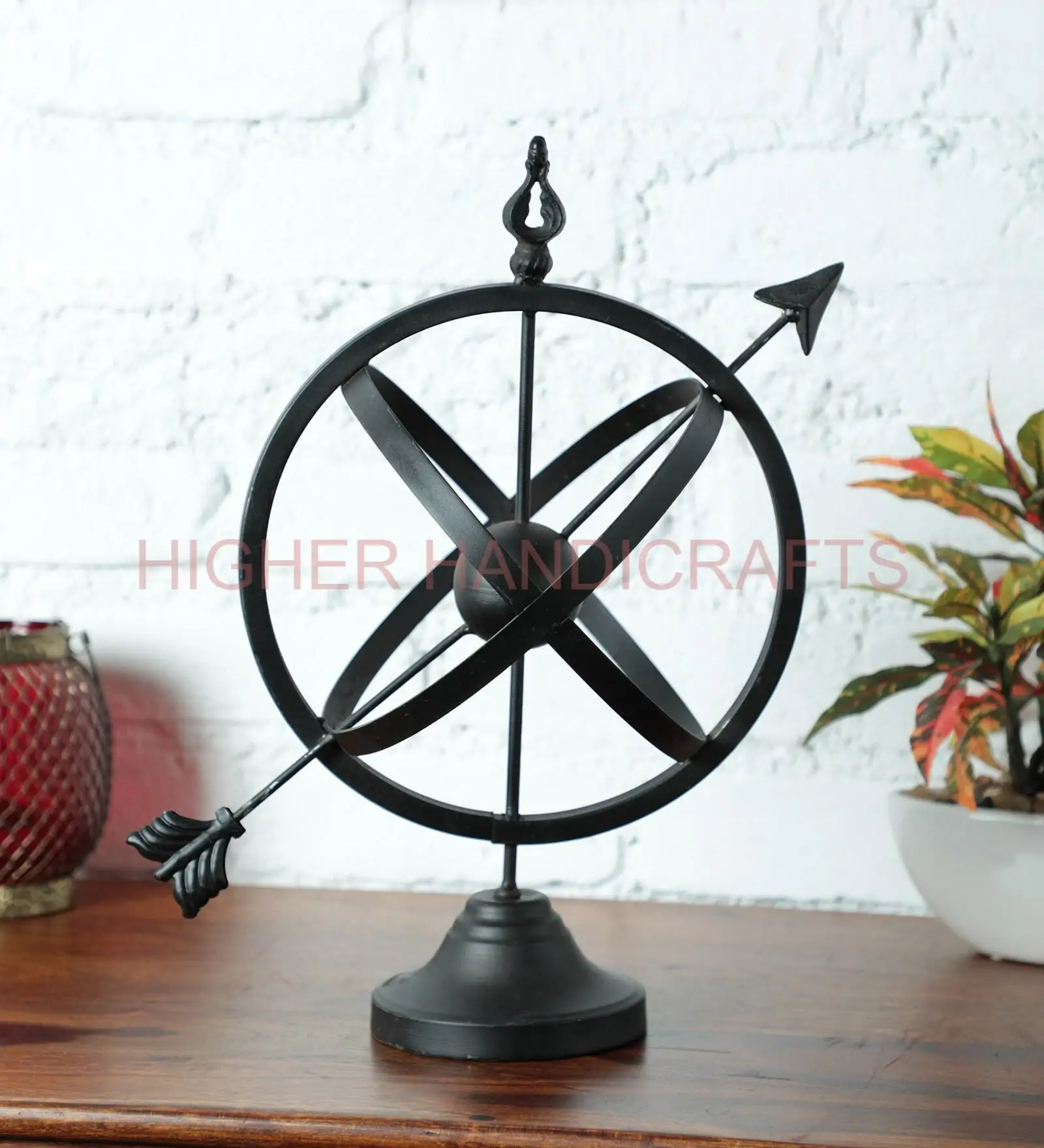 Black Metal Arrow Globe Traditional Accent Modern Globes Geography Earth with Acrylic Stand Office Desk Globe Decorative