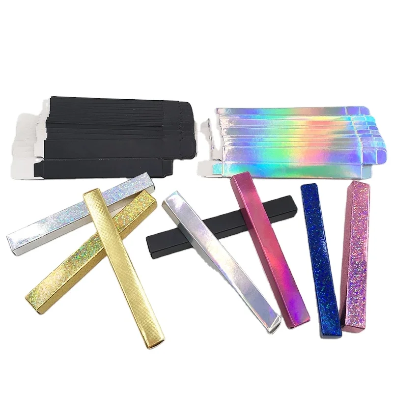 1.7*1.6*14.5cm Silver/Gold/Pink/Shiny Eyeliner Packaging Paper Box Lipstick Pen Package Box Sample Eyeliner Gift Box