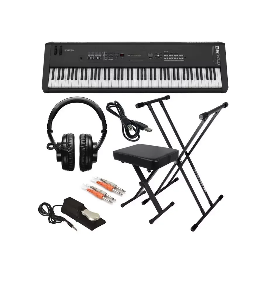 READY TO SHIP  Yama_haS MX88 Music Synthesizer 88-Key Piano Action Black Electronic Keyboard in stock