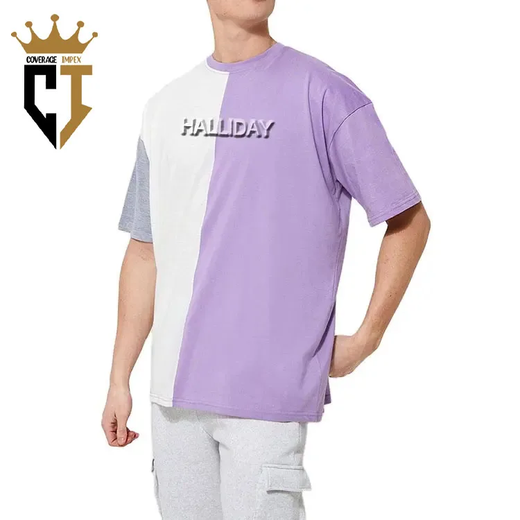 Custom Plain Dyed Good Quality Plus Size Polyester Cotton Fashion Mens Graphic T- Shirt for mens