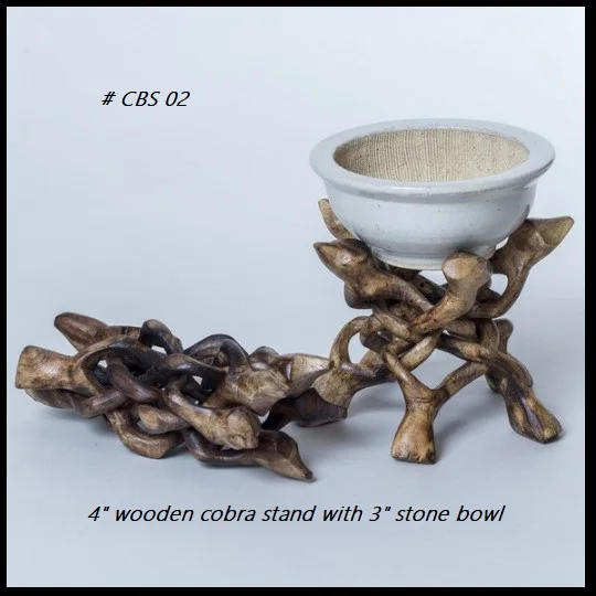 Top Selling Wooden cobra stand On Sale with soapstone bowl Brand New incense resin charcoal burner Favorite Item