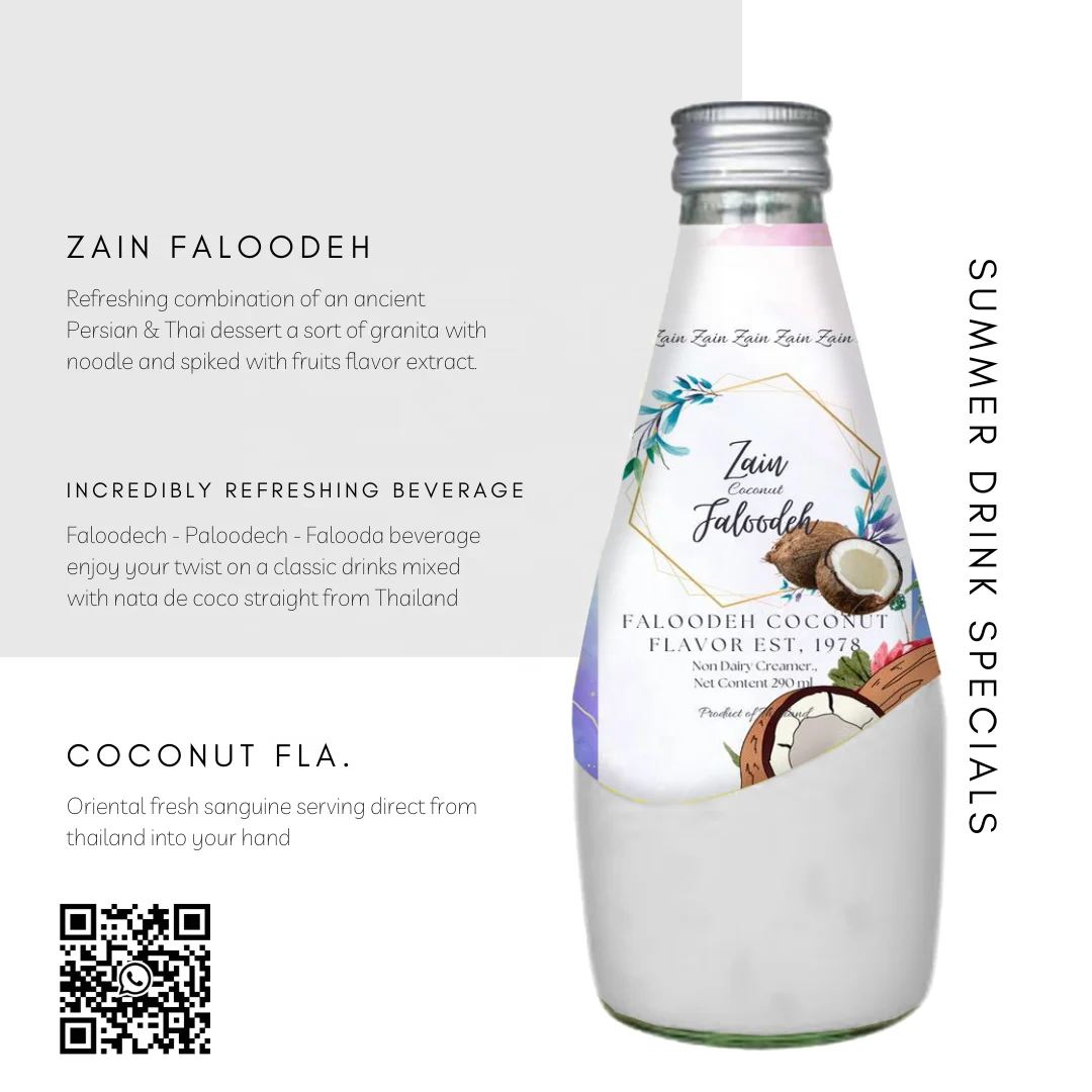 Zain Coconut Faloodeh Falooda Fruits Nata de coco Beverage Drinks Fruit Juice Box Fruit Bulk Filtered Vegetable Juice Trends ZEN