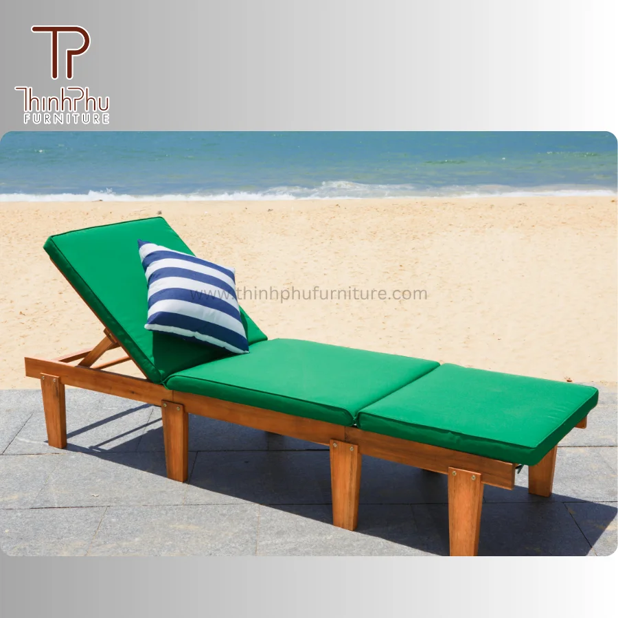 Outdoor Daybed Sun Lounger Portable Eco-Friendly Wooden PP Wicker Furniture for Villa Beach Use- Easy clean