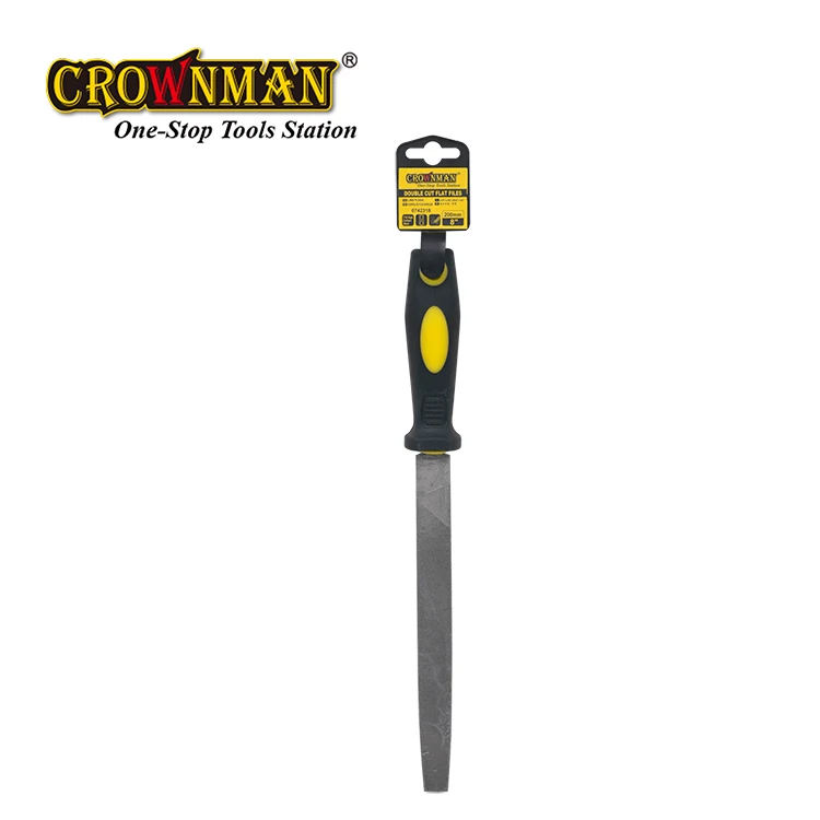 CROWNMAN Professional Custom Hand Tools 8' With TPR Handle T12 Double Cut Flat Files