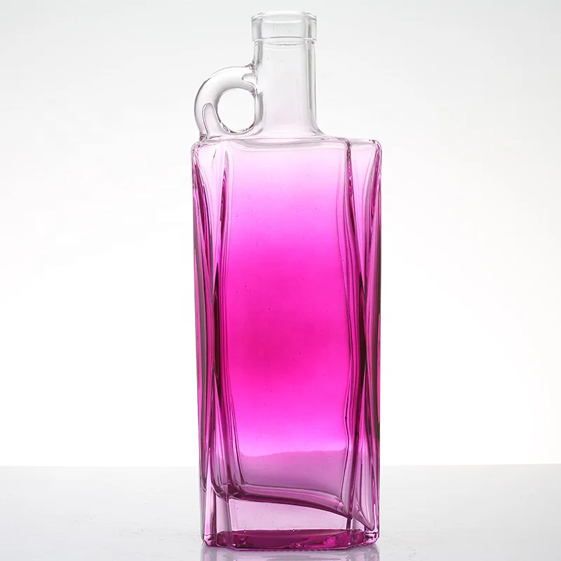 Wholesale matte bottle 100ml 200ml 375ml 500ml 750ml 1000ml clear  bottle cork whiskey vodka brandy gin bottles