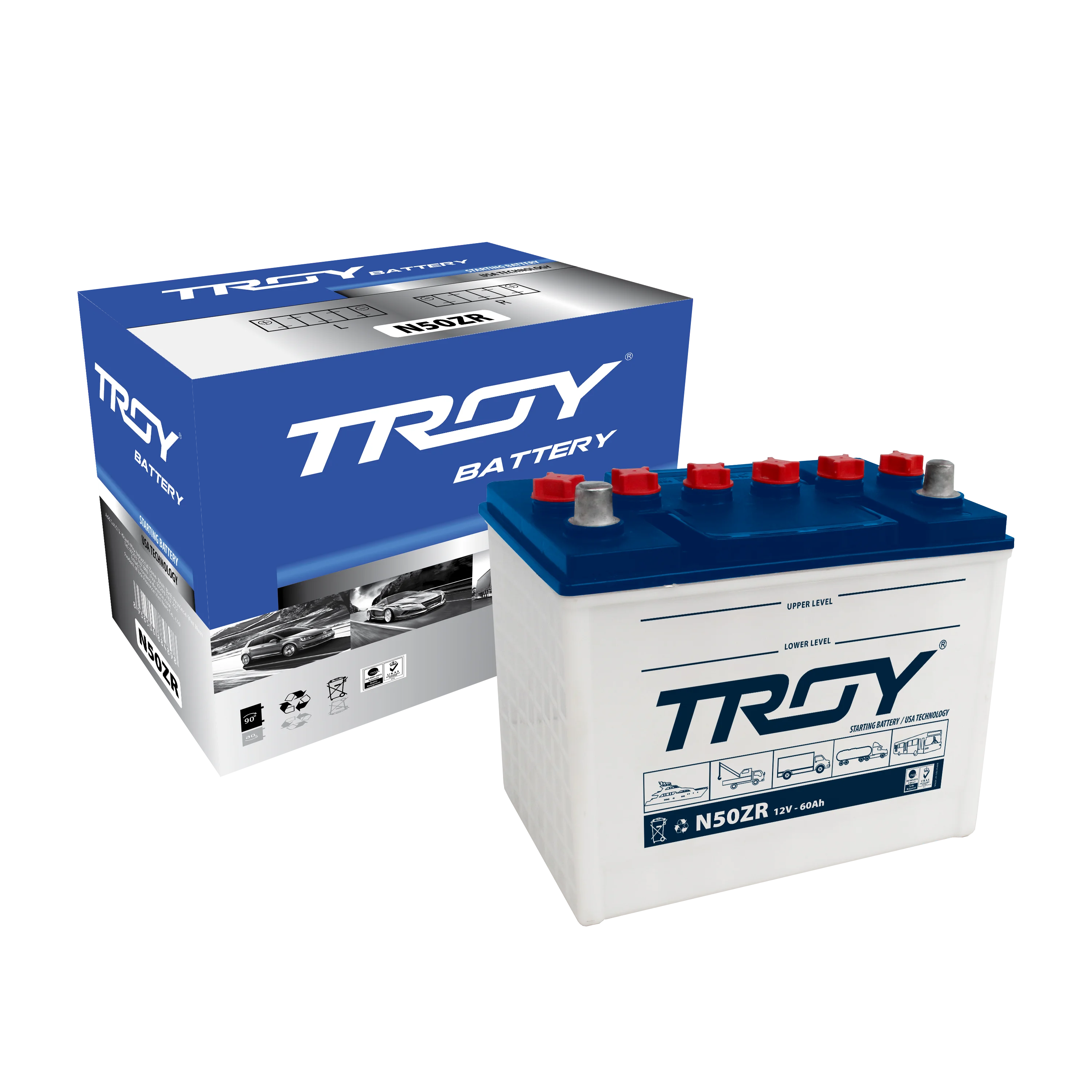 Hot sale N50Z 12V 60AH car battery high quality made in Vietnam dry charged battery