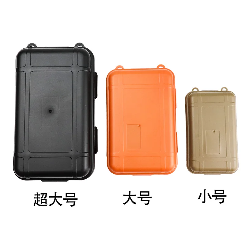 field Waterproof sealed box/Shock-proof plastic SOS box/Field storage salvage box EDC tool Outdoor survival kit Size Packing box