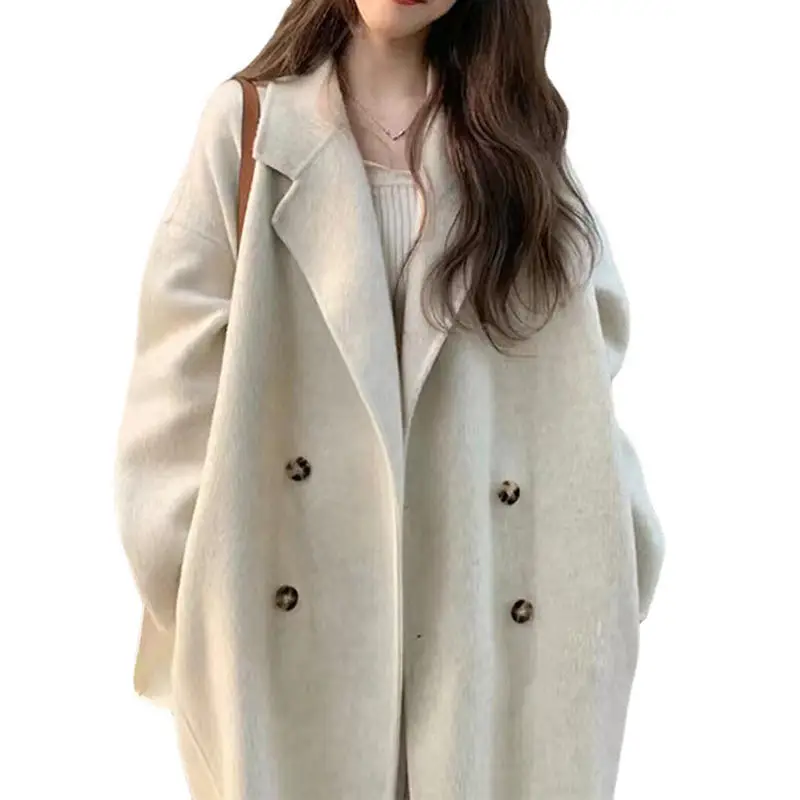 Customized wool ladies de mujer woolen overcoat female plus size and long jacket winter coat for women