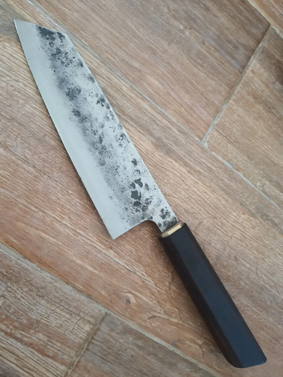 Best Price Hammered Carbon Steel Chef Knife - Bunka Hammered Knives Set with Ebony Handle