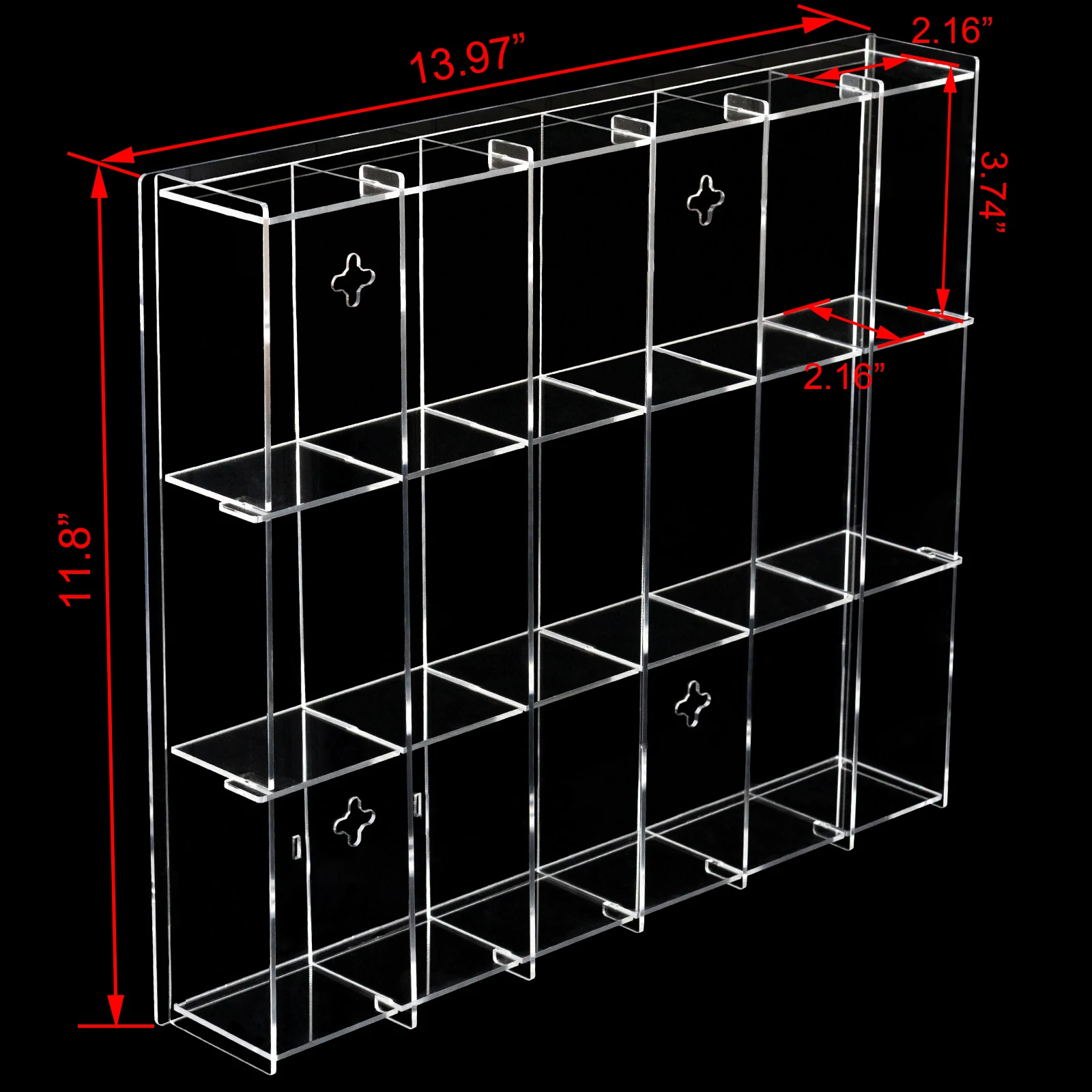 Custom Wall Mounted Clear Acrylic Toy Figure Organizer Compartment Organizer for Mini  Figures, Sunglasses Rack, Freestanding