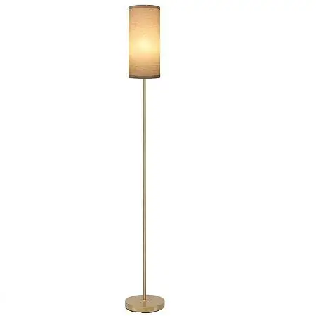 Halogen Bulb Fabric Shade Handmade Metal Floor Lamp In Gold With Modern House Living Room Decorative Home Floor Lamp