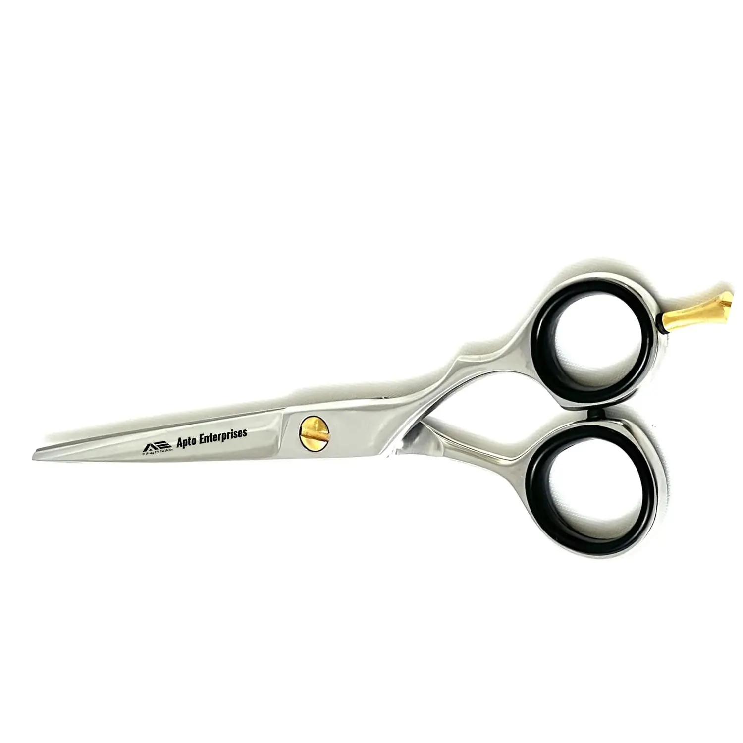 Barber Scissors Shears With Polished Finish 6 Inches Elegant Gold And Black Design For Precision Cutting And Grooming