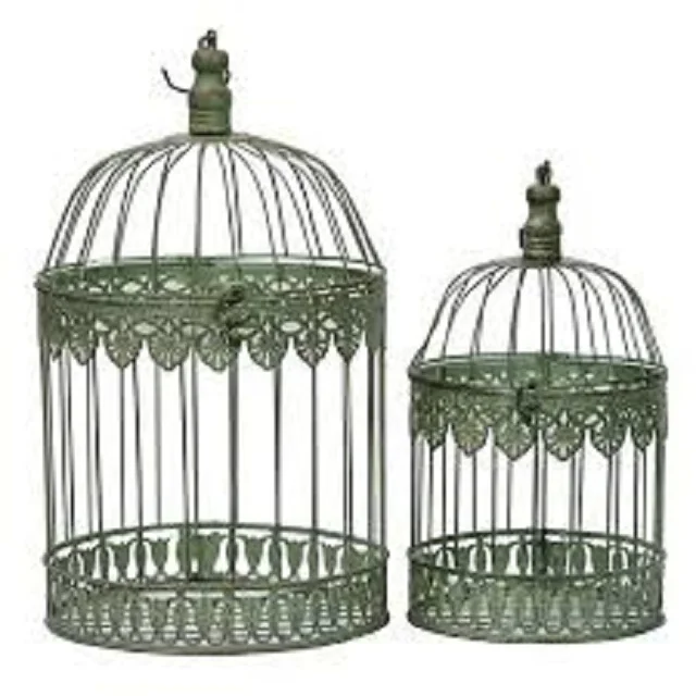 Sustainable Metal Iron Bird Cage Floral Pattern Pet House with Button Closure for Home Decoration