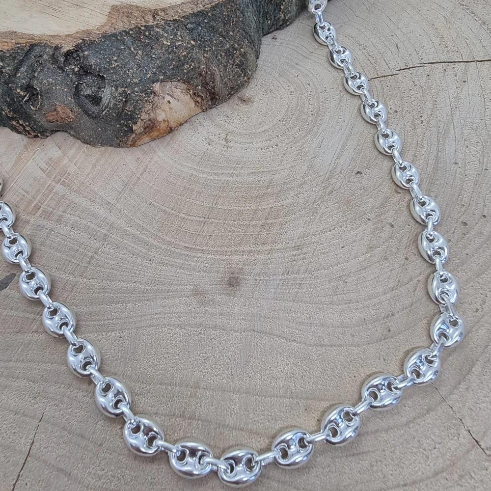 925 Sterling Silver Sailor Men Jewellery Link Chain Wholesale Mens Jewelry Trendy Hot Sale Coffee Bean Necklace Women Unisex