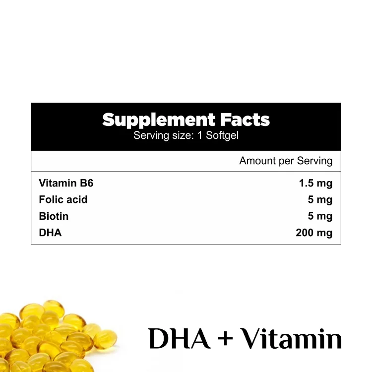 Superior Quality Hot Selling Healthcare Supplements Softgels Dietary Supplement DHA + Vitamins Softgel from India