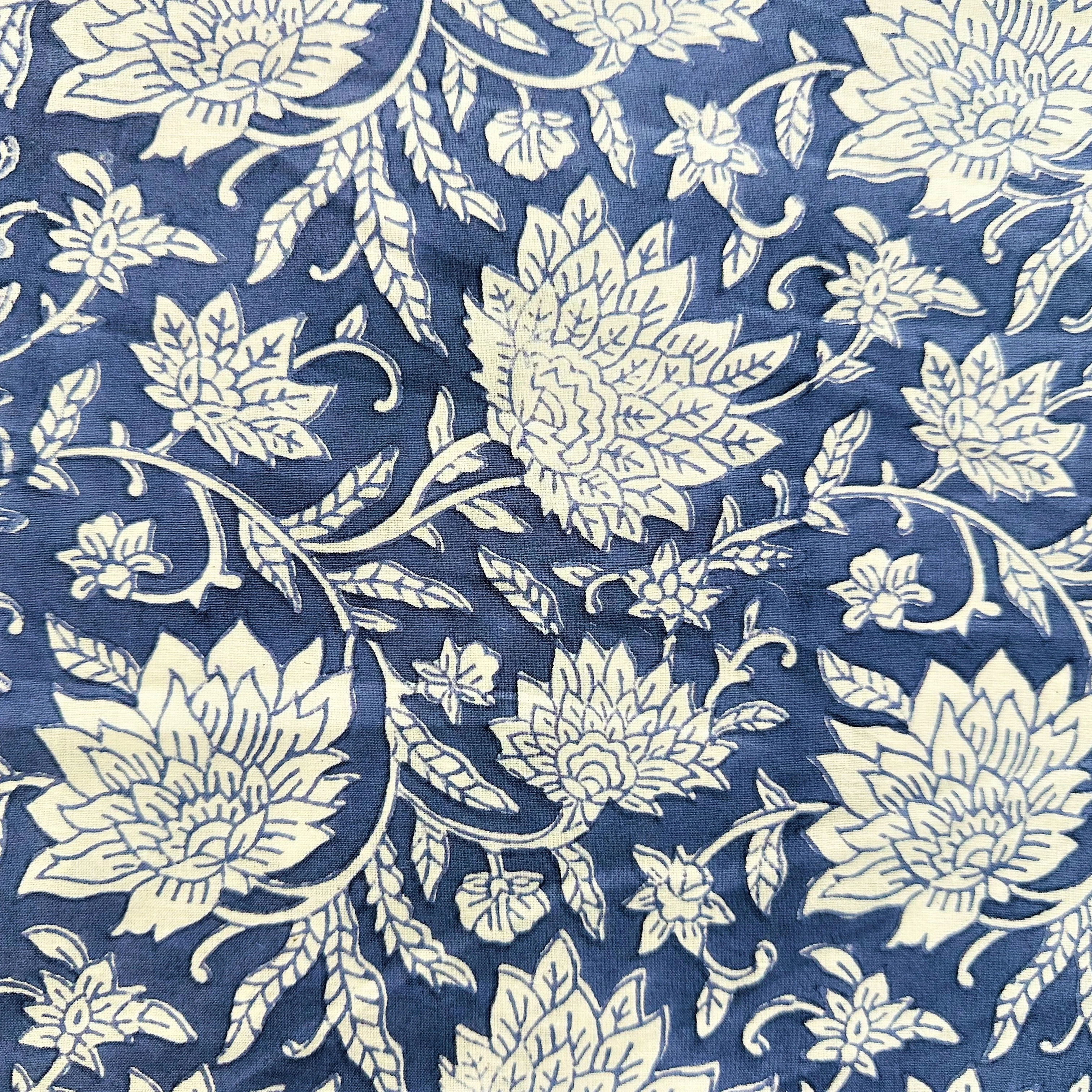 Quilted Handmade Printed Cloth for Daily Uses Hand Block Print Fabric for Making Fancy Dress Natural and Pure Cotton