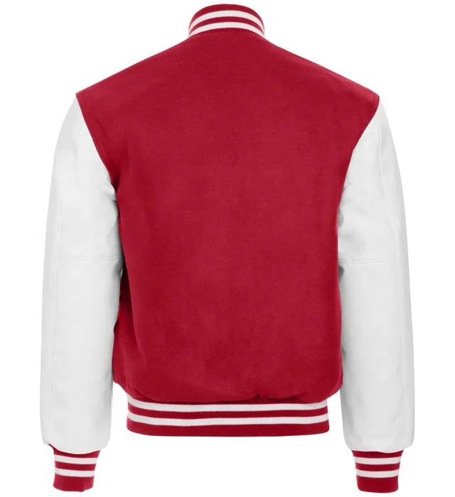 Vendor Plain Custom Rib Cuffs Baseball Jacket For Men Multiple Embroidery Patch Black Vintage Letterman Varsity Jacket