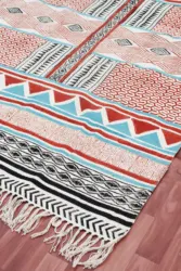 Carpet Plus Outdoor Garden Yoga Carpet Prayer Mat   Hand block Print Flat 100% Cotton Carpet Traditional Dining Room Rug