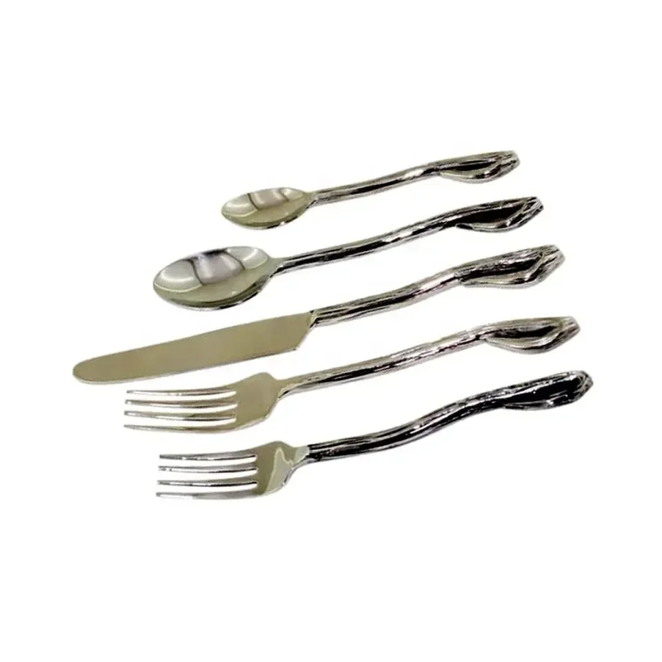 High Quality Metal Fork and Spoon Set Flatware Kitchenware Silverware Tableware - Wedding Spoon in India