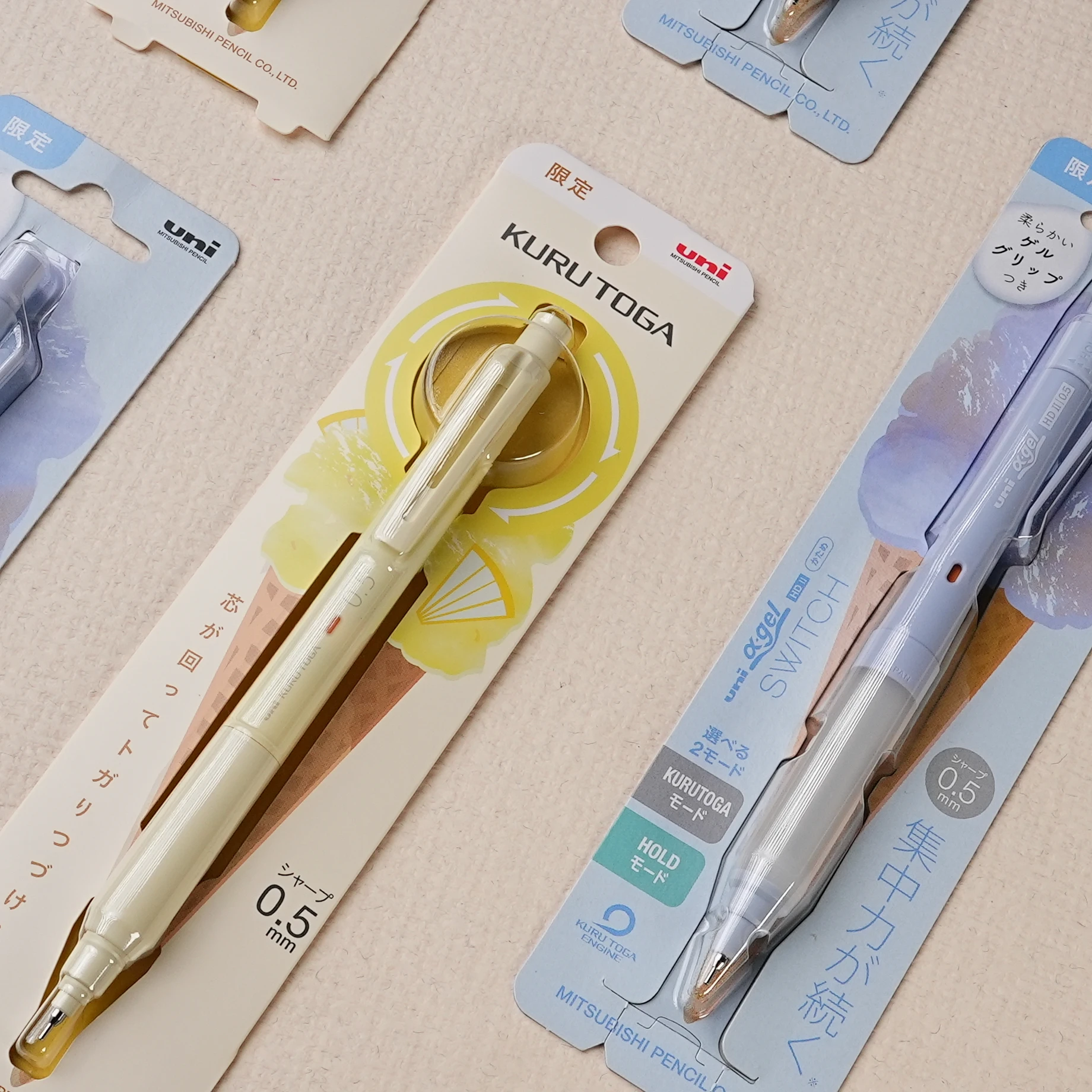 Uni Mitsubishi KURUTOGA 0.5mm rotating mechanical pencil ice cream series ice cream color texture Japanese stationery