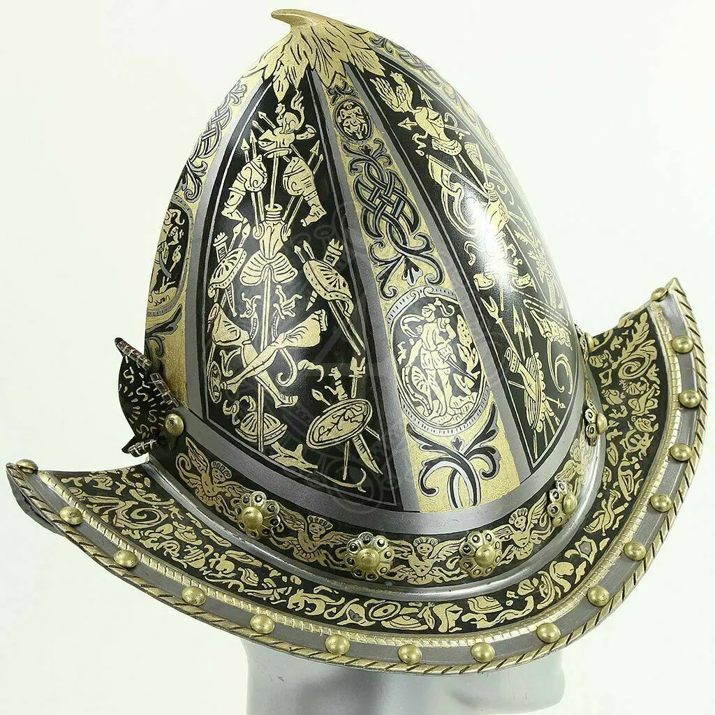 Medieval Combmorion Helmet Spanish Conquistador Comb Morion Helmet with Liner