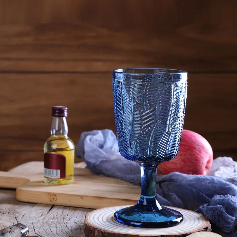 Wholesale Blue Goblet Wedding Champagne Cup Diamond Transparent Crystal Wine Glass Wedding Drinking Goblet