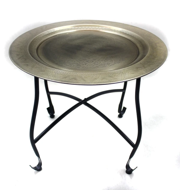 Round Table With 4 Legs Nickel Antique Gold Color tables For Home And Hotel Outdoor & Living Room Furniture