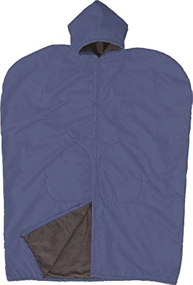 American Football Adult Junior Fleece Lined Sideline Cape Team Waterproof Warm Protective Cape Hood and Inside Pocket