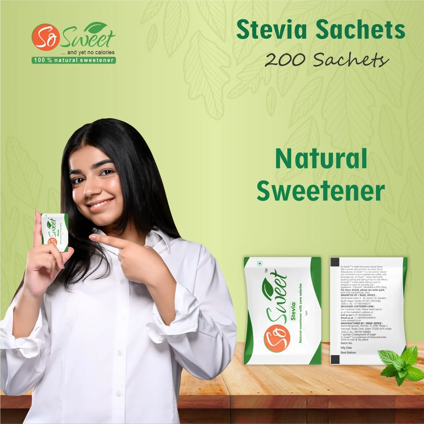 Stevia Steviol Glycosides Table Top Sugar Sachet Stick Sugar Substitute For Coffee Tea By Indian Exporter For Factory Supply