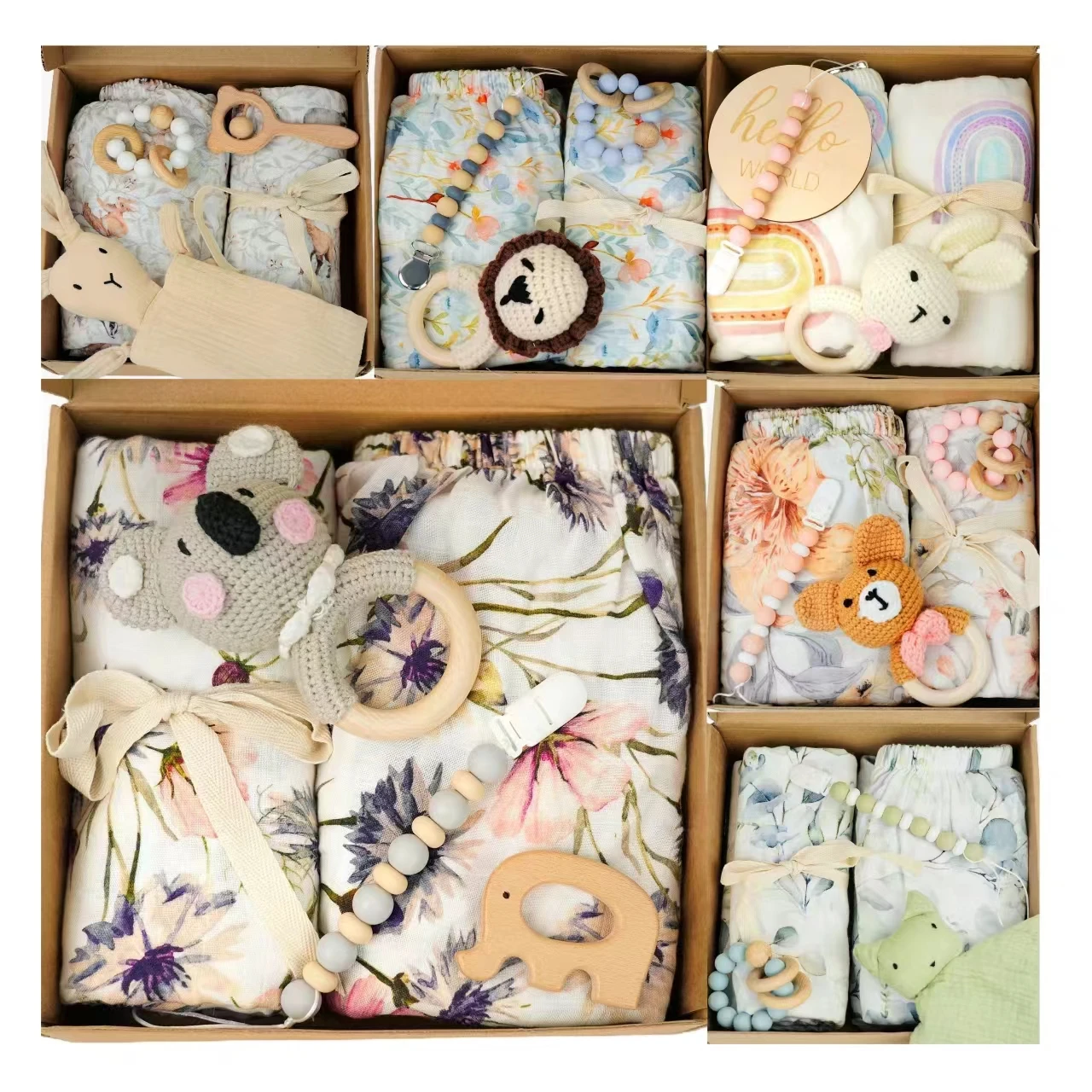 Customized DIY bamboo cotton baby blanket Muslim blanket digital printed waffle blanket newborn baby gift set