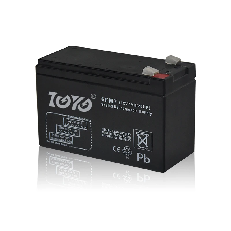TOYO 2023 Hot Sale 12V 7AH CE Certification Testing Report MSDS Valve Regulated Sealed Lead Acid Battery