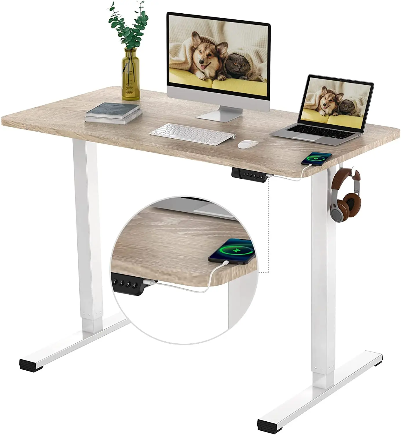 Factory Hot Sale Adjustable Motorized Large Table Standing Desk  Electric Office Computer Standing Desk