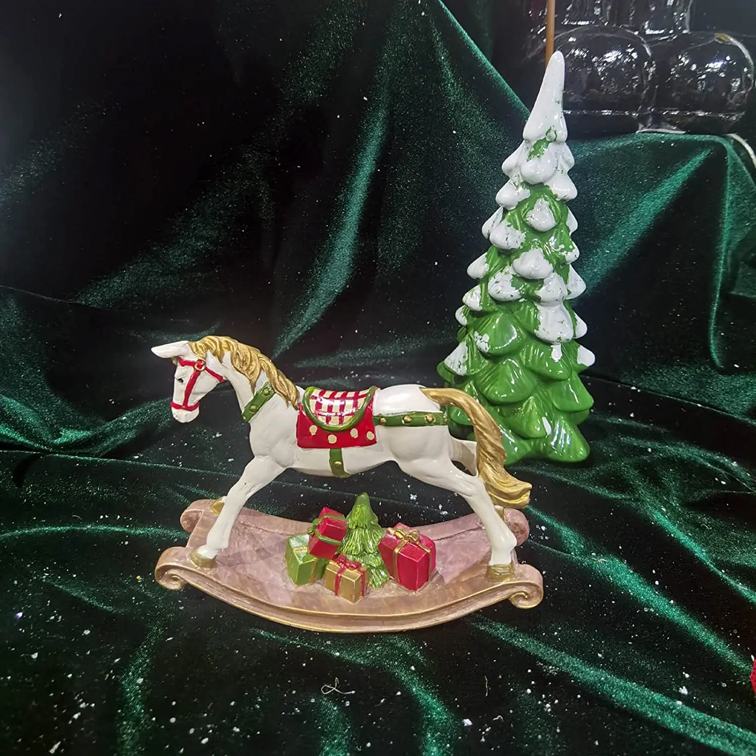 Hand Made and Painted Resin Rocking Horse Figurines Statues
