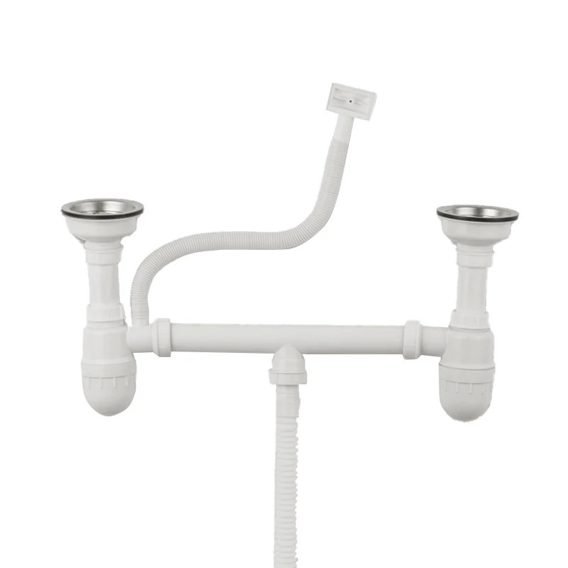 Wholesale Custom Sink Drainage Set,Double Asparagus Strainer Kitchen Sink Filter Overflow Pipe Stainless Steel Drainer