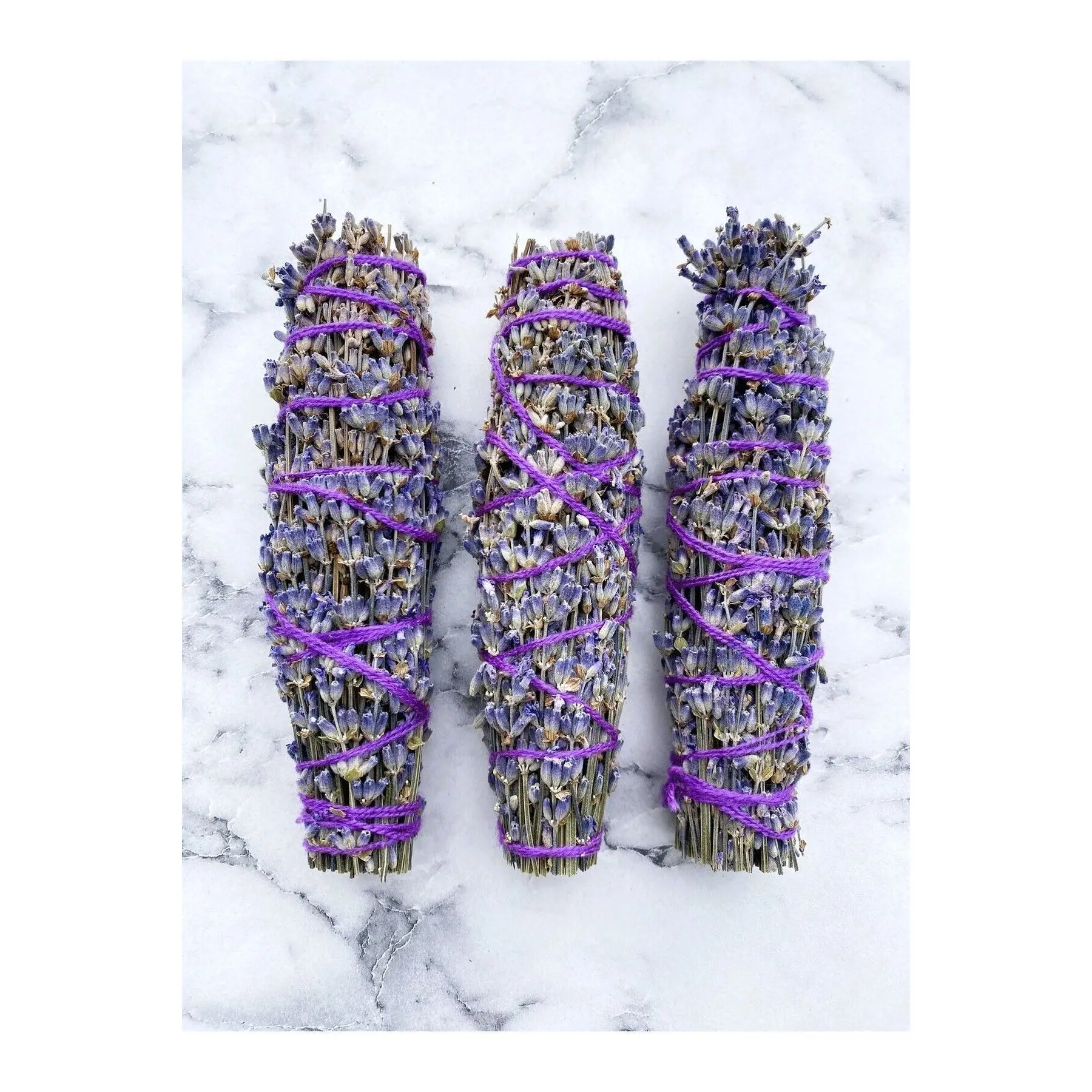 100% Natural Aromatherapy Lavender Smudge Sticks Bundle Evil Eye Energy Ritual Calming Home Cleansing Salts Herbal