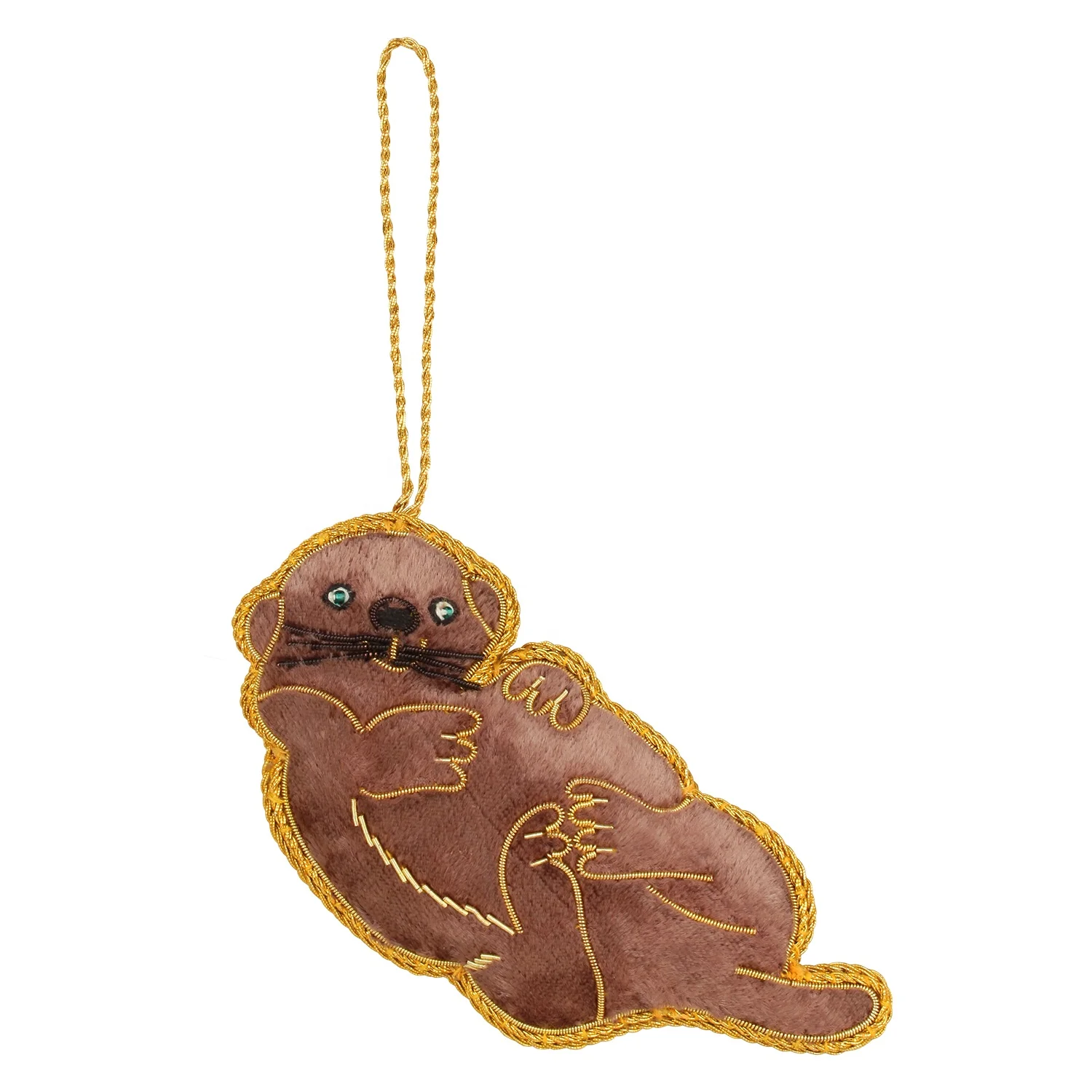 Handmade Handcrafted Embroidered Beaded Velvet satin Christmas Decorations Ornament Santa  Socks   Giraffe Elephant  Customized