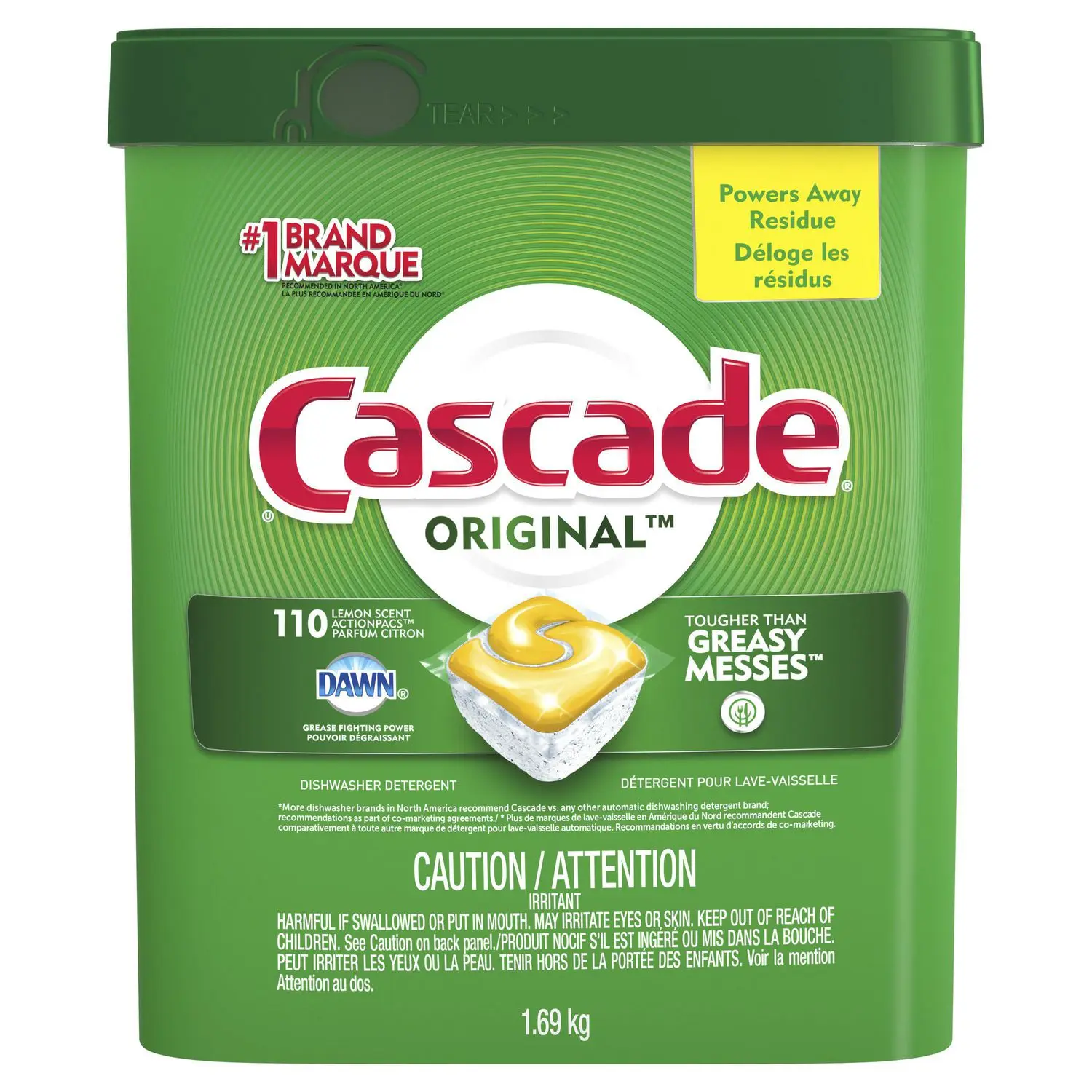 Cascade Dishwasher Detergent - Powder - 60 Oz (3.75 Lb) - 1/ Each - White