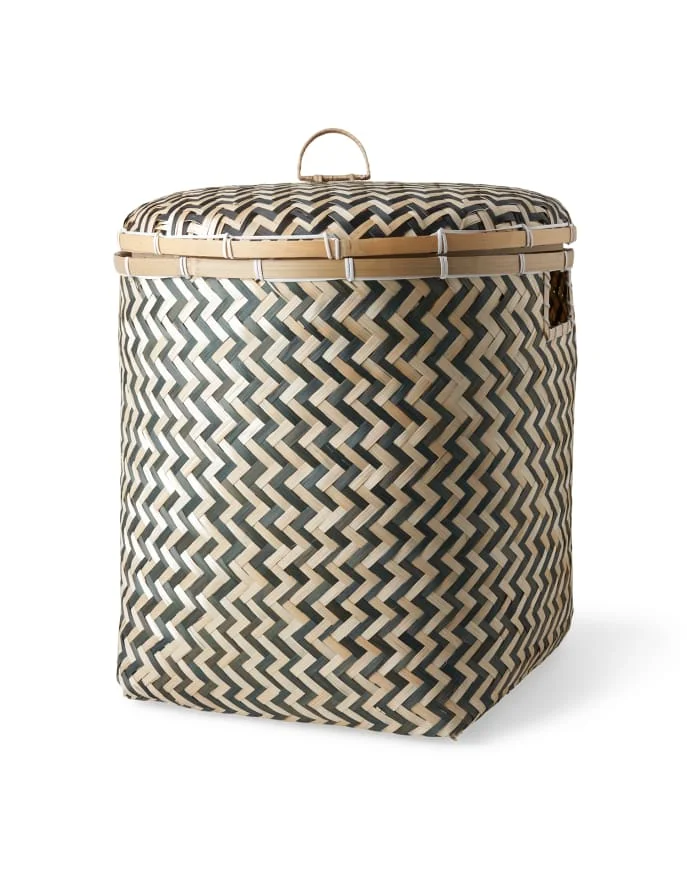 Low cost decorative item bamboo car waste basket multi-functional office green bamboo ethnic basket