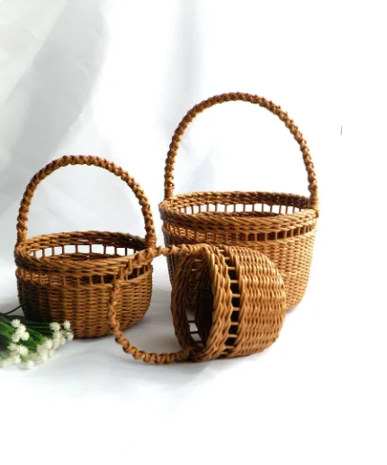 ADORABLE ITEMS for wedding, 3 sizes wicker wedding baskets, Flower girl basket with handle from Vietnam manufacturer