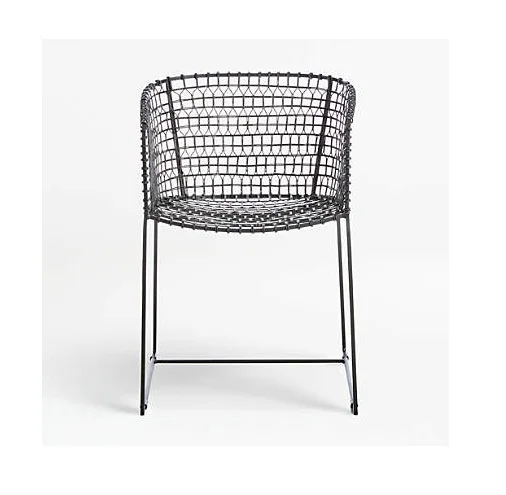 Металлический стул с черным порошковым покрытием украшение для сада кафе ресторана металлическая проволока оптовая продажа от производителя