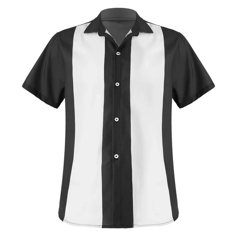 Short Sleeve Summer Bowling Shirt Sublimated 00% Polyester Drop Shoulder Bowling Jersey Team Golf Bowling Shirts
