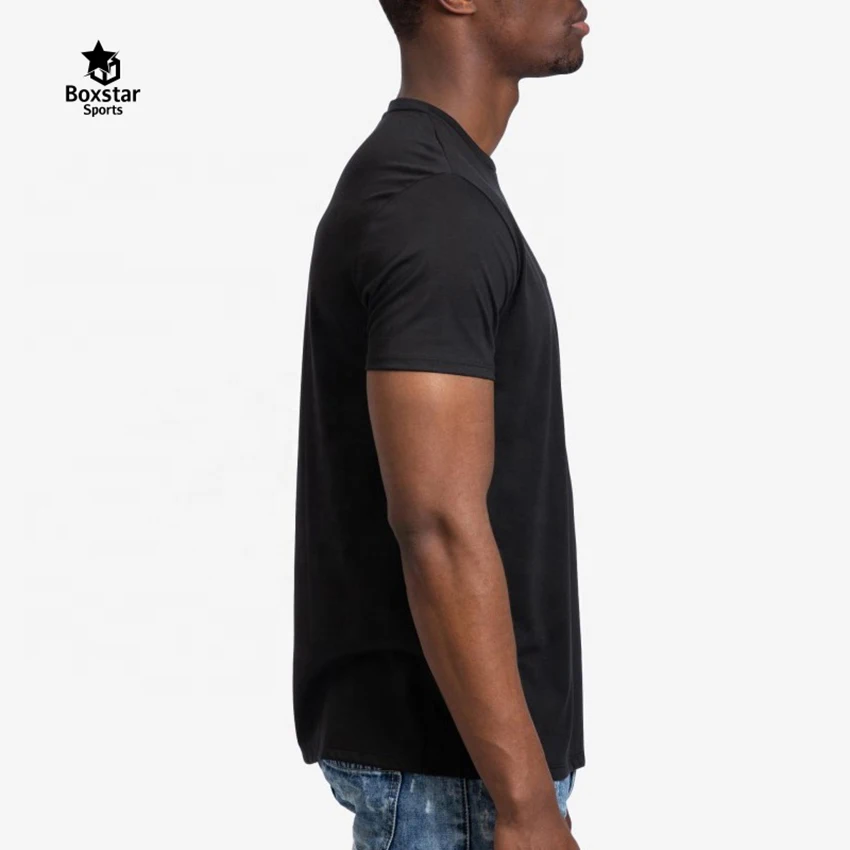 OEM Custom High quality Cotton and Spandex crew neck t black sports wear t shirt for men